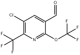 3-Chloro-6-(trifluoromethoxy)-2-(trifluoromethyl)pyridine-5-carboxaldehyde Structure