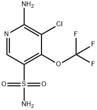 2-Amino-3-chloro-4-(trifluoromethoxy)pyridine-5-sulfonamide Structure