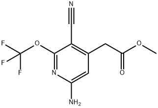 Methyl 6-amino-3-cyano-2-(trifluoromethoxy)pyridine-4-acetate Structure