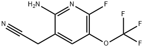 2-Amino-6-fluoro-5-(trifluoromethoxy)pyridine-3-acetonitrile 구조식 이미지