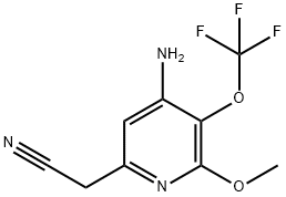 4-Amino-2-methoxy-3-(trifluoromethoxy)pyridine-6-acetonitrile Structure