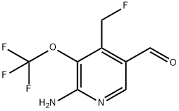 2-Amino-4-(fluoromethyl)-3-(trifluoromethoxy)pyridine-5-carboxaldehyde Structure