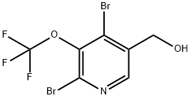 2,4-Dibromo-3-(trifluoromethoxy)pyridine-5-methanol Structure