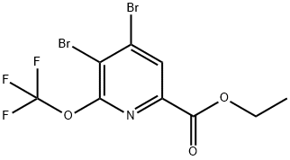 Ethyl 3,4-dibromo-2-(trifluoromethoxy)pyridine-6-carboxylate Structure