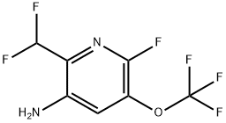 3-Amino-2-(difluoromethyl)-6-fluoro-5-(trifluoromethoxy)pyridine Structure