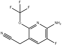 2-Amino-3-fluoro-6-(trifluoromethoxy)pyridine-5-acetonitrile Structure