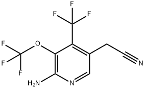 2-Amino-3-(trifluoromethoxy)-4-(trifluoromethyl)pyridine-5-acetonitrile Structure