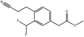 Methyl 4-(2-cyanoethyl)-3-(difluoromethyl)phenylacetate Structure