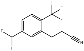 3-(5-(Difluoromethyl)-2-(trifluoromethyl)phenyl)propanenitrile Structure