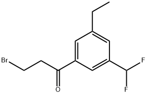 3-Bromo-1-(3-(difluoromethyl)-5-ethylphenyl)propan-1-one Structure