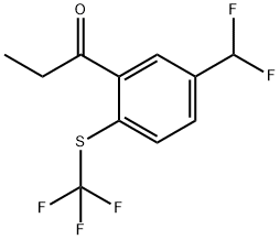 1-(5-(Difluoromethyl)-2-(trifluoromethylthio)phenyl)propan-1-one Structure