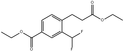 Ethyl 3-(difluoromethyl)-4-(3-ethoxy-3-oxopropyl)benzoate Structure