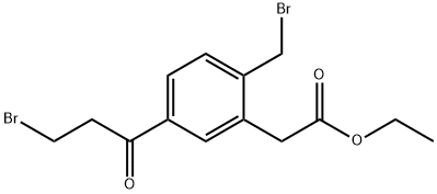 Ethyl 2-(bromomethyl)-5-(3-bromopropanoyl)phenylacetate Structure