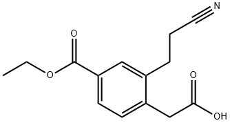 Ethyl 4-(carboxymethyl)-3-(2-cyanoethyl)benzoate Structure