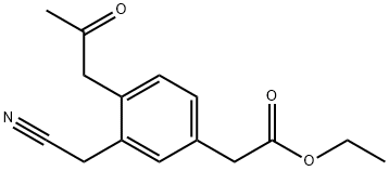 Ethyl 3-(cyanomethyl)-4-(2-oxopropyl)phenylacetate Structure