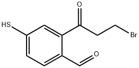 2-(3-Bromopropanoyl)-4-mercaptobenzaldehyde Structure