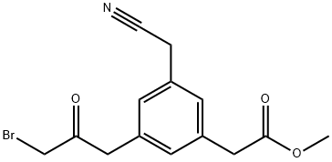 Methyl 3-(3-bromo-2-oxopropyl)-5-(cyanomethyl)phenylacetate Structure