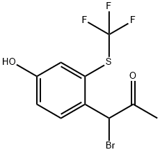 4-(1-Bromo-2-oxopropyl)-3-(trifluoromethylthio)phenol Structure