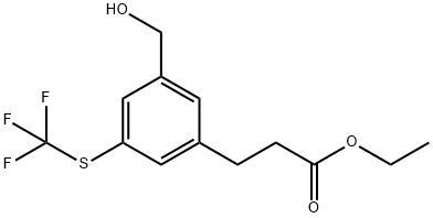 Ethyl 3-(3-(hydroxymethyl)-5-(trifluoromethylthio)phenyl)propanoate Structure