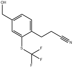 3-(4-(Hydroxymethyl)-2-(trifluoromethylthio)phenyl)propanenitrile Structure