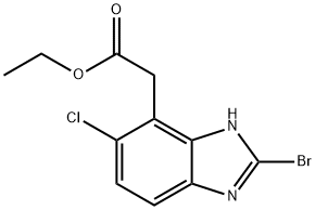 Ethyl 2-bromo-5-chloro-1H-benzimidazole-4-acetate Structure