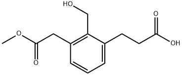 Methyl 3-(2-carboxyethyl)-2-(hydroxymethyl)phenylacetate Structure