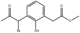 Methyl 3-(1-bromo-2-oxopropyl)-2-mercaptophenylacetate Structure