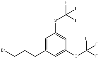 1-(3-Bromopropyl)-3-(trifluoromethoxy)-5-(trifluoromethylthio)benzene 구조식 이미지