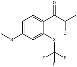 2-Chloro-1-(4-(methylthio)-2-(trifluoromethylthio)phenyl)propan-1-one Structure