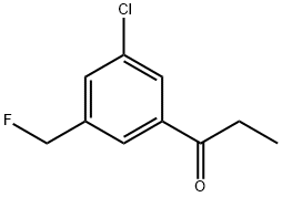 1-(3-Chloro-5-(fluoromethyl)phenyl)propan-1-one Structure