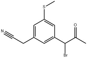 3-(1-Bromo-2-oxopropyl)-5-(methylthio)phenylacetonitrile Structure