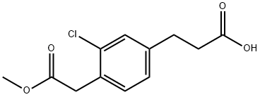 Methyl 4-(2-carboxyethyl)-2-chlorophenylacetate Structure