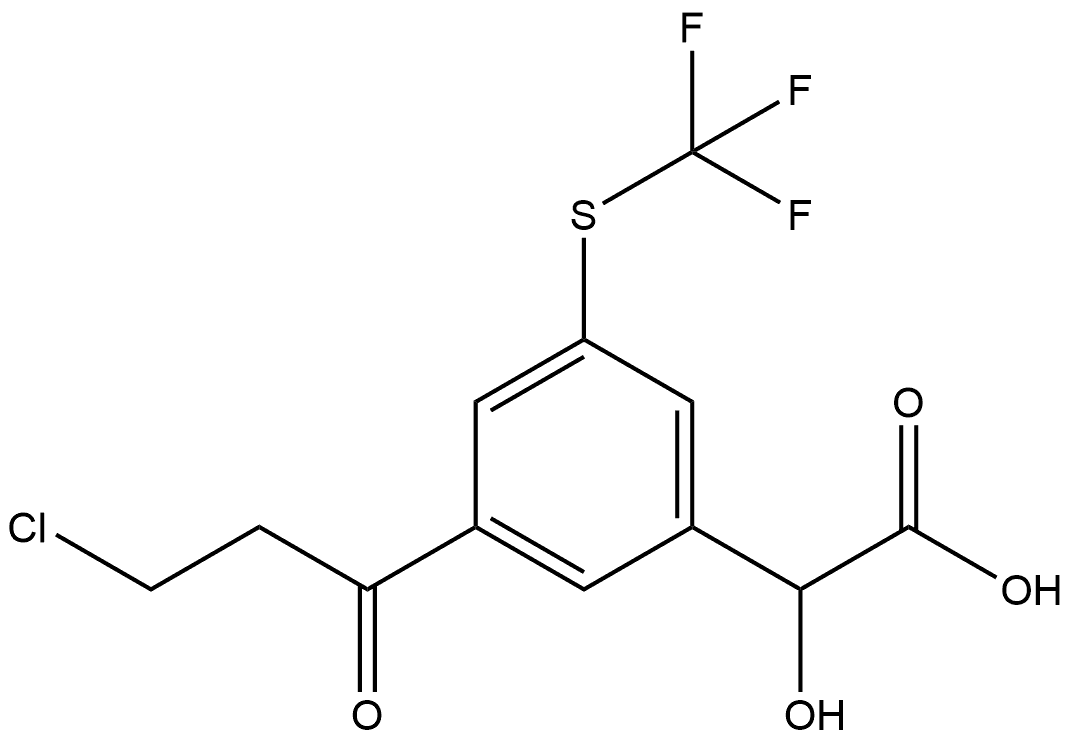 3-(3-Chloropropanoyl)-5-(trifluoromethylthio)mandelic acid Structure