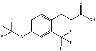 3-(2-(Trifluoromethyl)-4-(trifluoromethylthio)phenyl)propanoic acid Structure