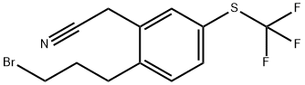 2-(3-Bromopropyl)-5-(trifluoromethylthio)phenylacetonitrile Structure