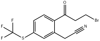 2-(3-Bromopropanoyl)-5-(trifluoromethylthio)phenylacetonitrile Structure