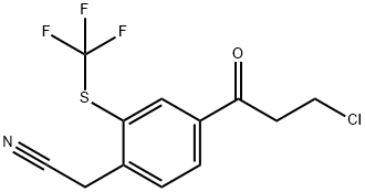 4-(3-Chloropropanoyl)-2-(trifluoromethylthio)phenylacetonitrile Structure