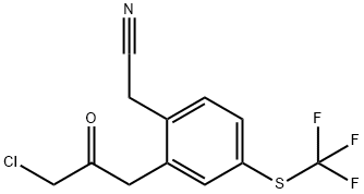 2-(3-Chloro-2-oxopropyl)-4-(trifluoromethylthio)phenylacetonitrile Structure