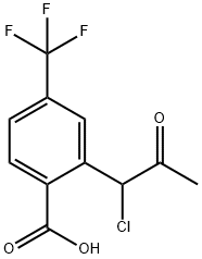 2-(1-Chloro-2-oxopropyl)-4-(trifluoromethyl)benzoic acid Structure