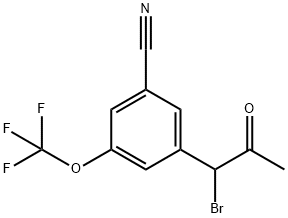 3-(1-Bromo-2-oxopropyl)-5-(trifluoromethoxy)benzonitrile Structure