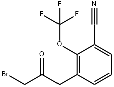 3-(3-Bromo-2-oxopropyl)-2-(trifluoromethoxy)benzonitrile 구조식 이미지