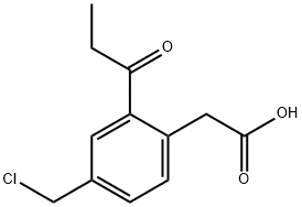 4-(Chloromethyl)-2-propionylphenylacetic acid Structure