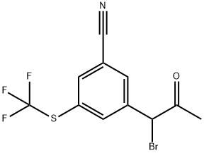 3-(1-Bromo-2-oxopropyl)-5-(trifluoromethylthio)benzonitrile Structure