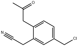 5-(Chloromethyl)-2-(2-oxopropyl)phenylacetonitrile Structure