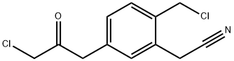 2-(Chloromethyl)-5-(3-chloro-2-oxopropyl)phenylacetonitrile Structure