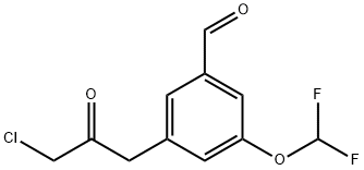 3-(3-Chloro-2-oxopropyl)-5-(difluoromethoxy)benzaldehyde Structure