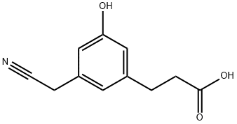 3-(2-Carboxyethyl)-5-hydroxyphenylacetonitrile Structure