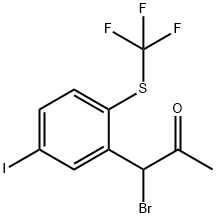 1-Bromo-1-(5-iodo-2-(trifluoromethylthio)phenyl)propan-2-one 구조식 이미지