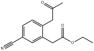 Ethyl 5-cyano-2-(2-oxopropyl)phenylacetate Structure