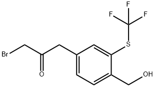 4-(3-Bromo-2-oxopropyl)-2-(trifluoromethylthio)benzylalcohol Structure